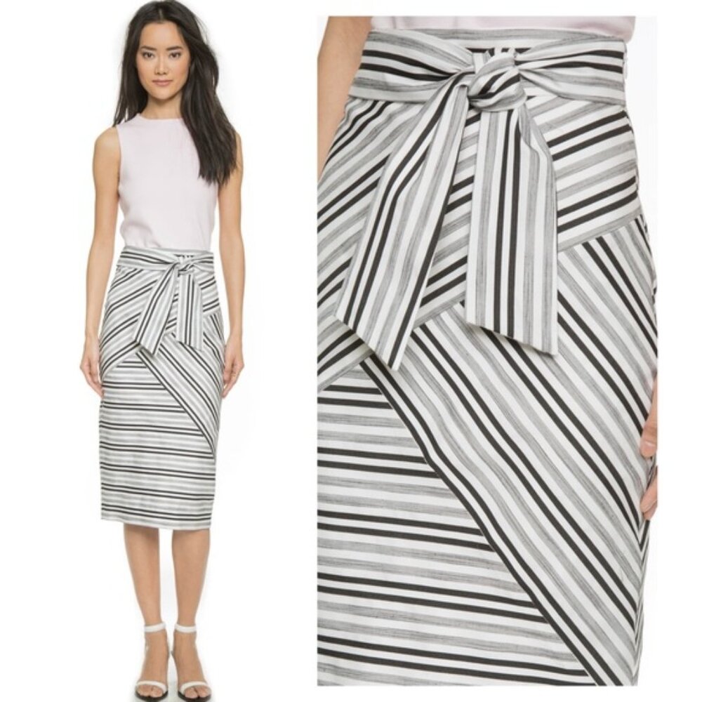 Professional Milly Striped Tie Midi Skirt